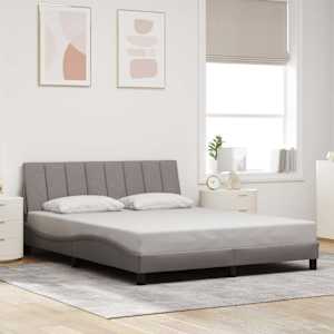 Rám postele bez matrace Hanko taupe 160 x 200 cm textil - obrázek 1