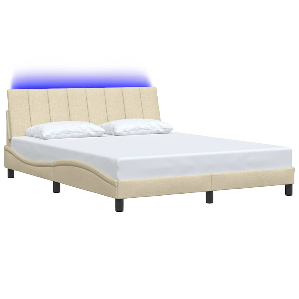 vidaXL Bedframe zonder matras "Hanko" stof crèmekleurig 160x200 cm, foto 4