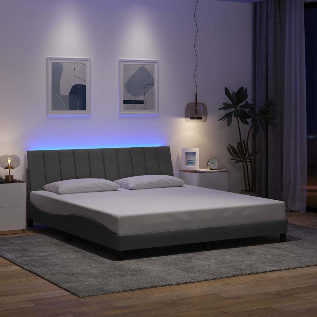vidaXL Bedframe zonder matras "Hanko" stof lichtgrijs 180x200 cm grijs, foto 2