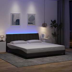Rám postele bez matrace Hanko tmavě hnědý 180 x 200 cm textil - obrázek 4