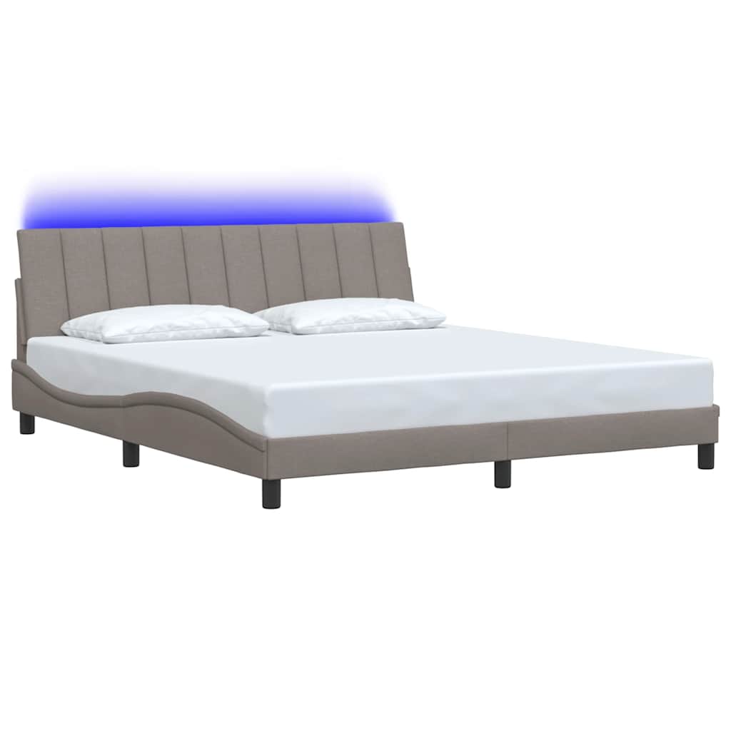 vidaXL Bedframe zonder matras "Hanko" stof taupe 180x200 cm, foto 4