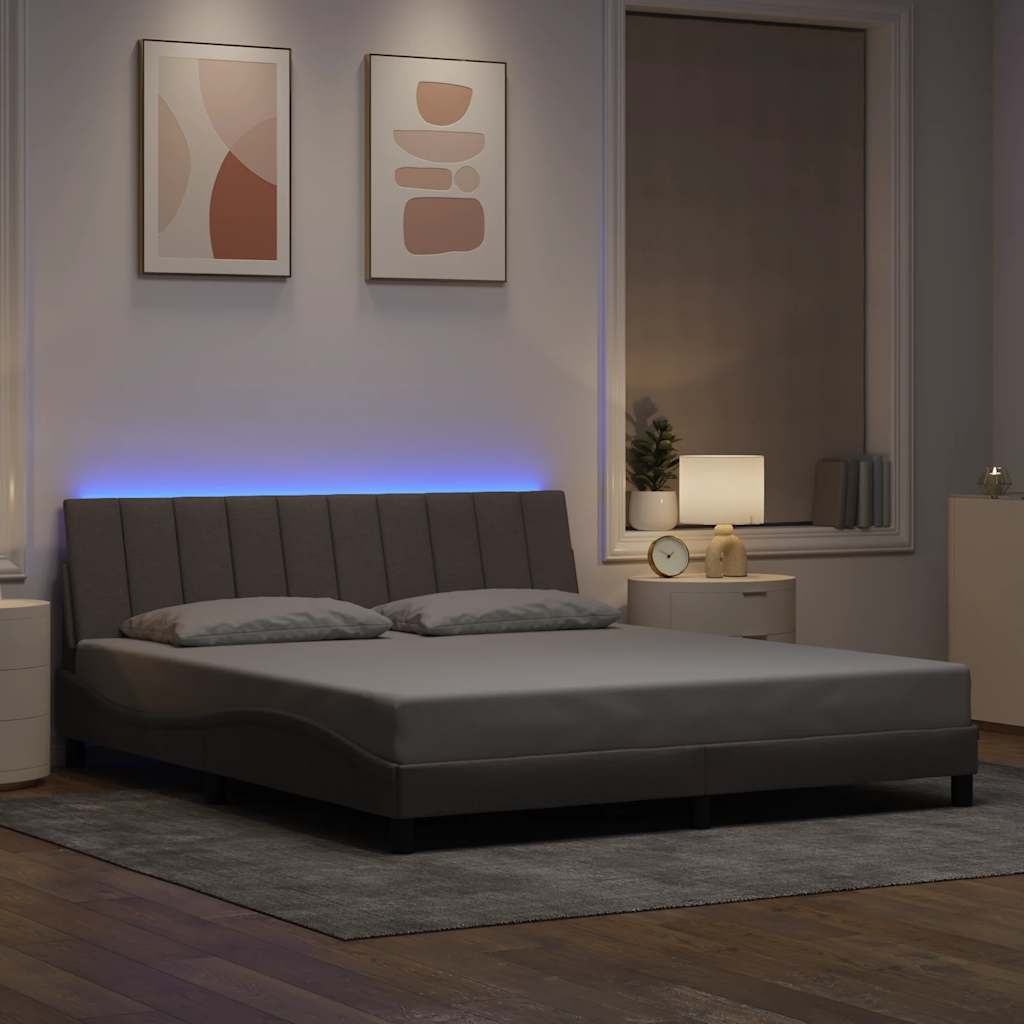 vidaXL Bedframe zonder matras "Hanko" stof taupe 180x200 cm, foto 2