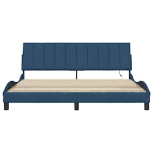 Rám postele bez matrace Hanko modrý 180 x 200 cm textil - obrázek 6