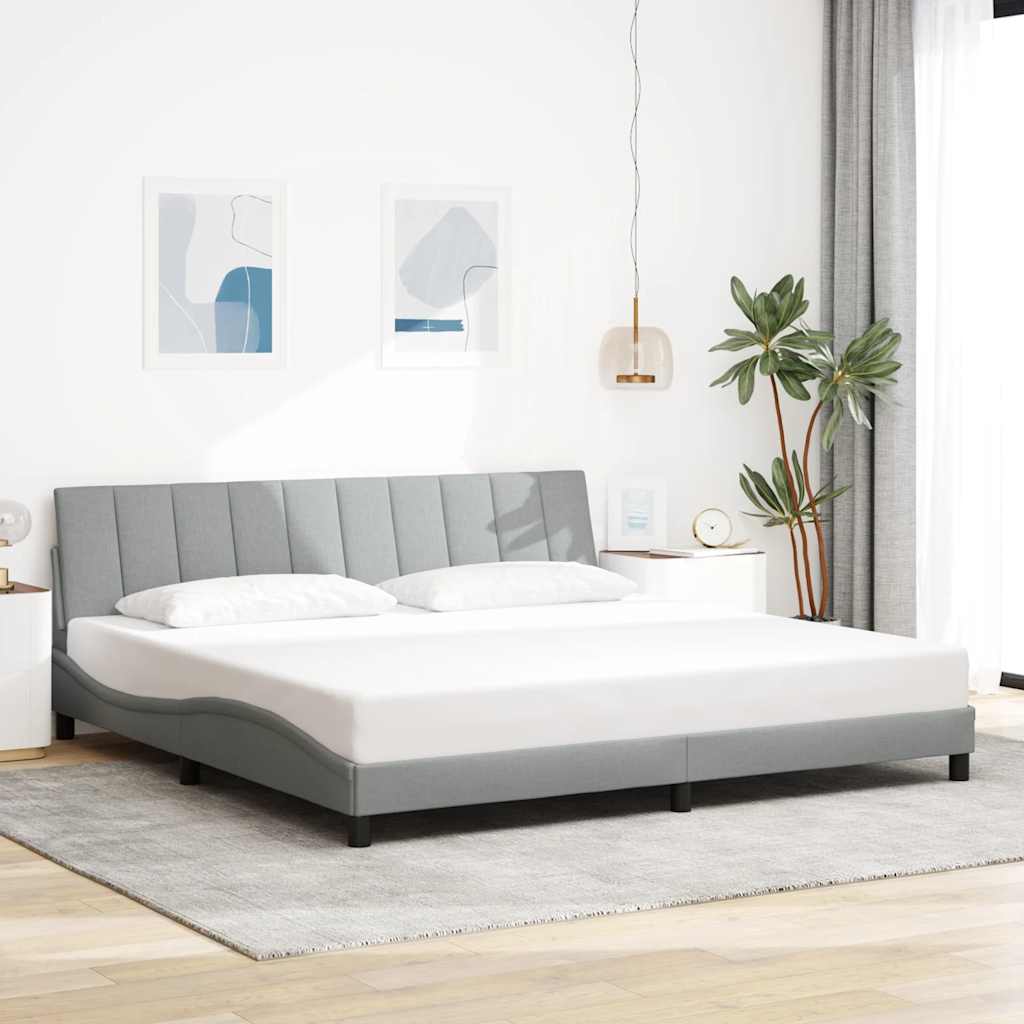 sengeramme uden madras 200x200 cm stof lysegrå