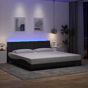 Rám postele bez matrace Hanko tmavě šedý 200 x 200 cm textil - obrázek 4