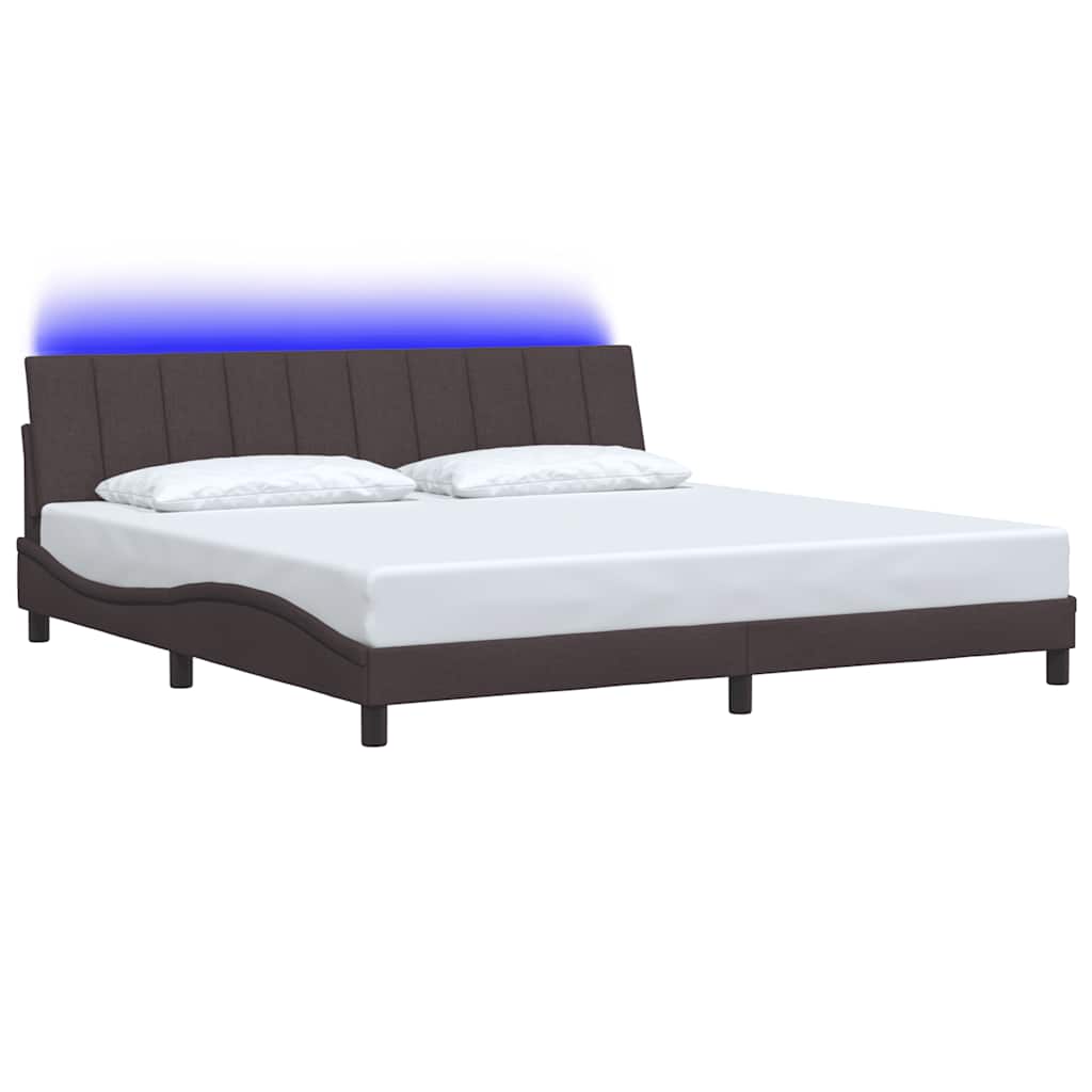 vidaXL Bedframe zonder matras "Hanko" stof donkerbruin 200x200 cm bruin, foto 4