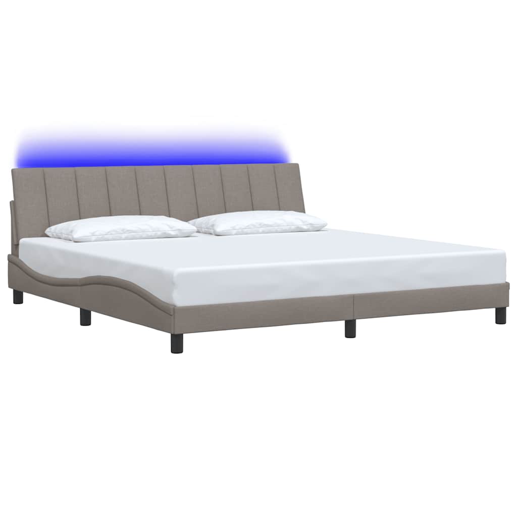 vidaXL Bedframe zonder matras "Hanko" stof taupe 200x200 cm, foto 4
