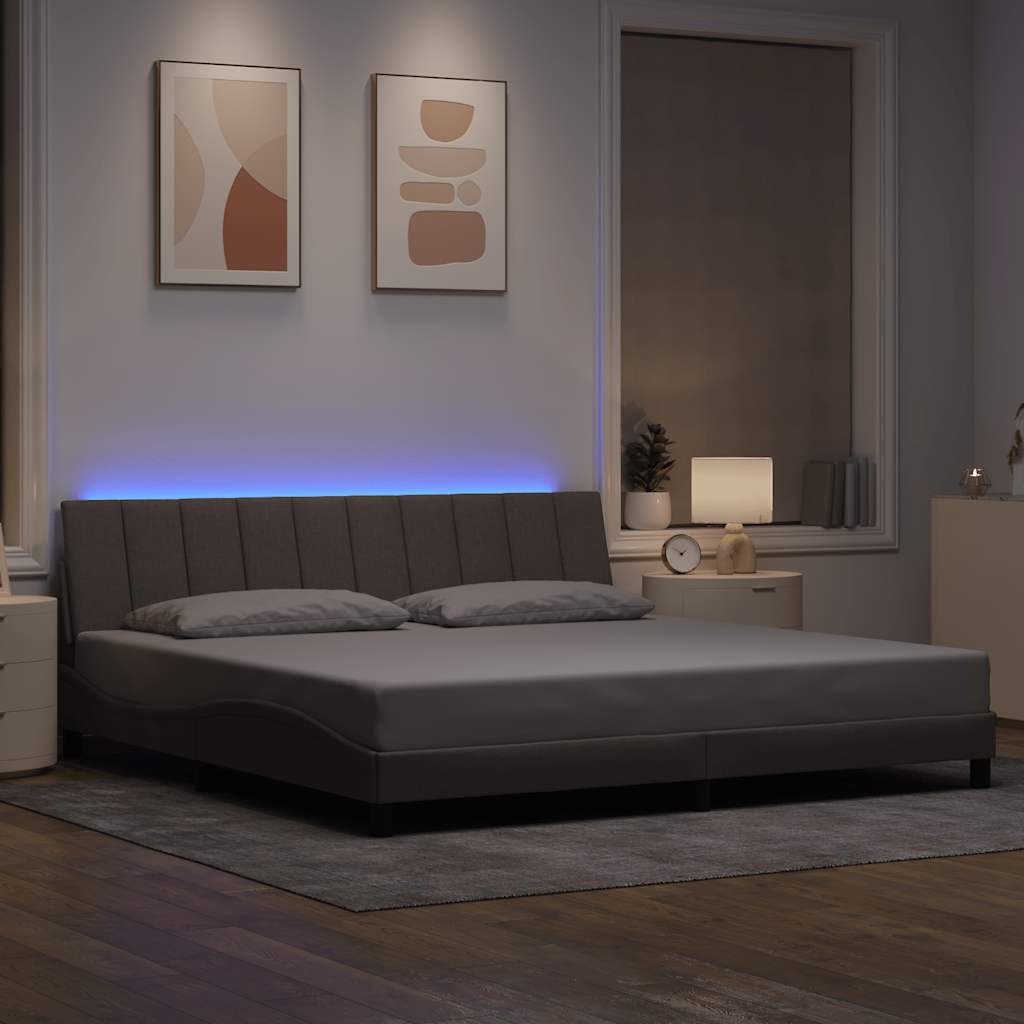 vidaXL Bedframe zonder matras "Hanko" stof taupe 200x200 cm, foto 2