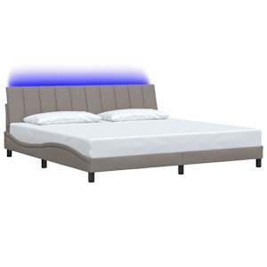 vidaXL Bettgestell ohne Matratze "Hanko" Taupe 200x200 cm Stoff