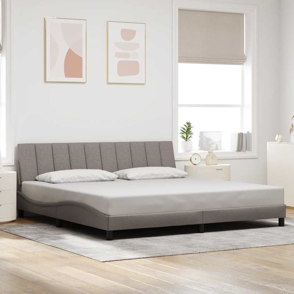 Sengeramme Hanko 200 x 200 cm med LED og gavlpude - gråbrun