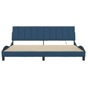Rám postele bez matrace Hanko modrý 200 x 200 cm textil - obrázek 6