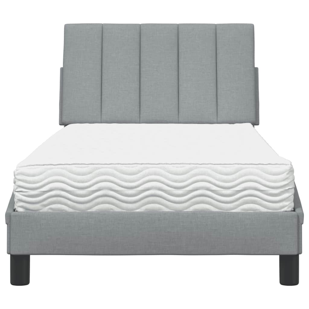 vidaXL Bed met matras "Hanko" stof lichtgrijs 80x200 cm grijs, foto 4