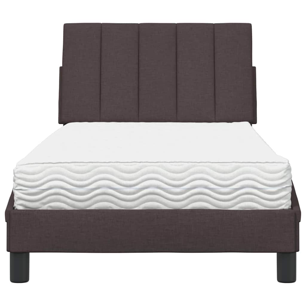 vidaXL Bed met matras "Hanko" stof donkerbruin 90x190 cm bruin, foto 4