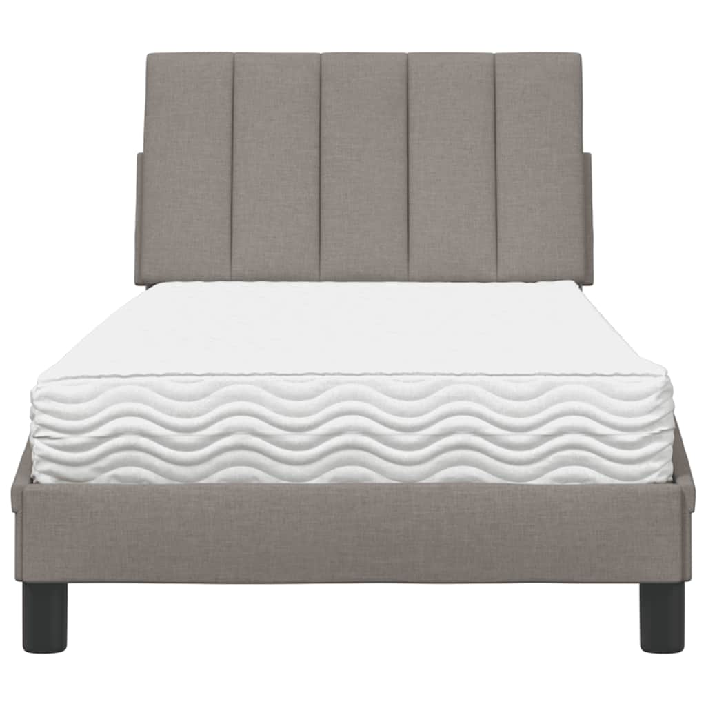 vidaXL Bed met matras "Hanko" stof taupe 90x190 cm, foto 4