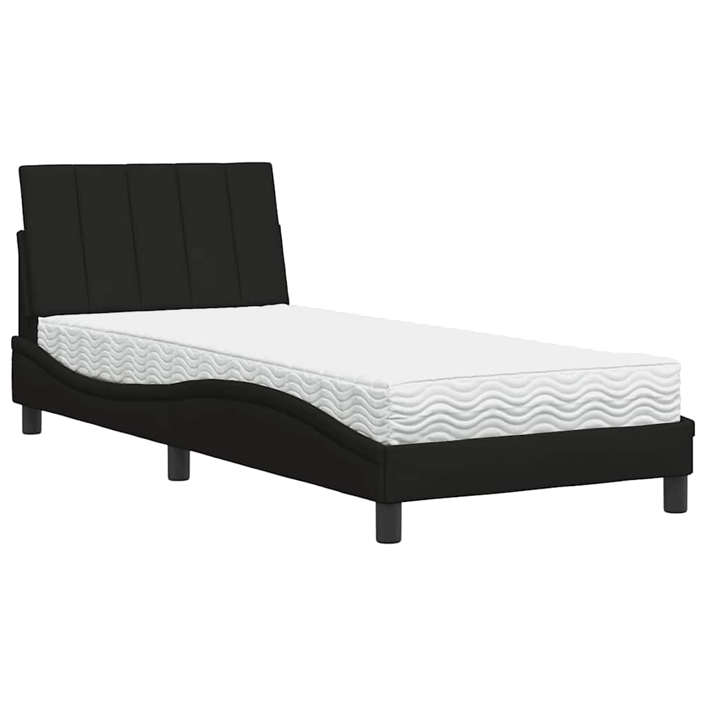 Thumbnail - vidaXL Bett mit Matratze "Hanko" Schwarz 90x200 cm Stoff