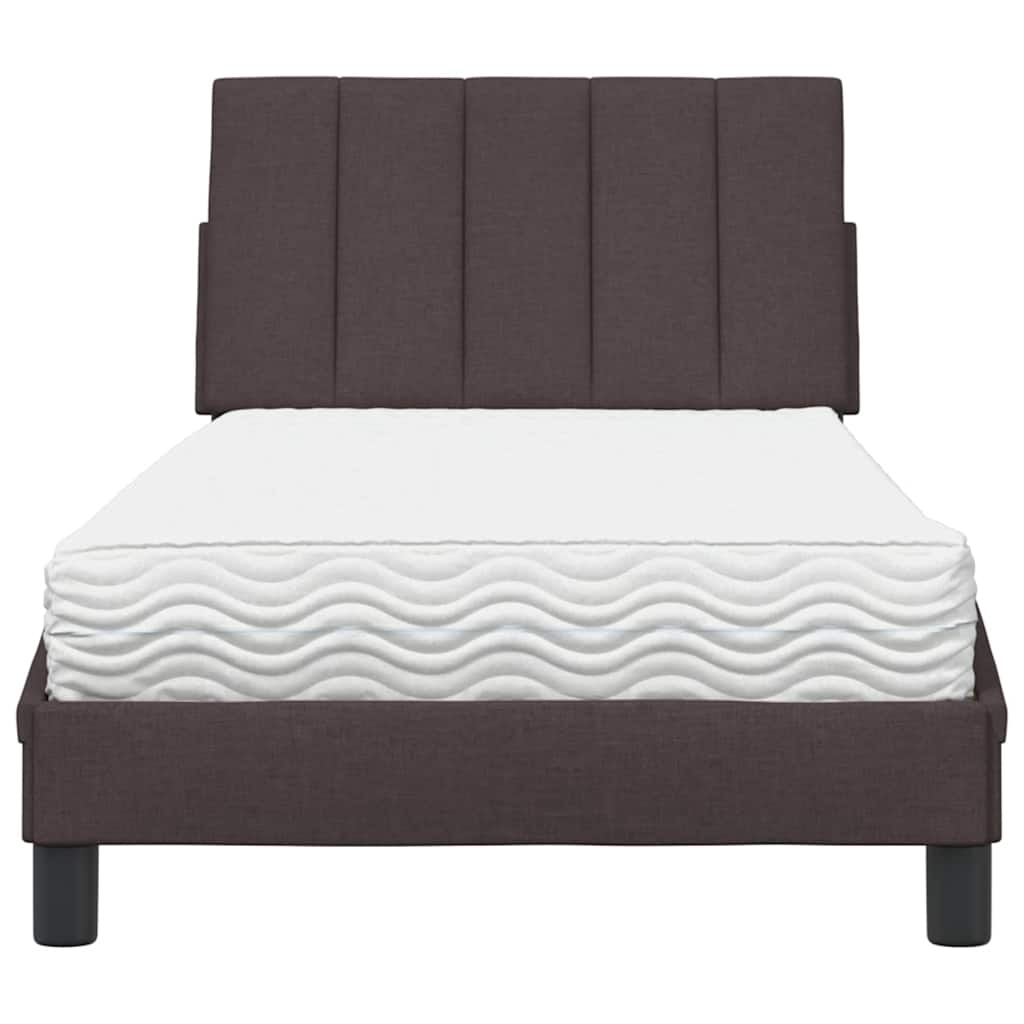 vidaXL Bed met matras "Hanko" stof donkerbruin 90x200 cm bruin, foto 4
