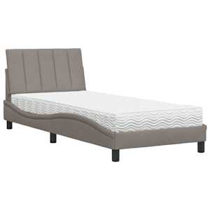 Postel s matrací Hanko taupe 90 x 200 cm textil - obrázek 2