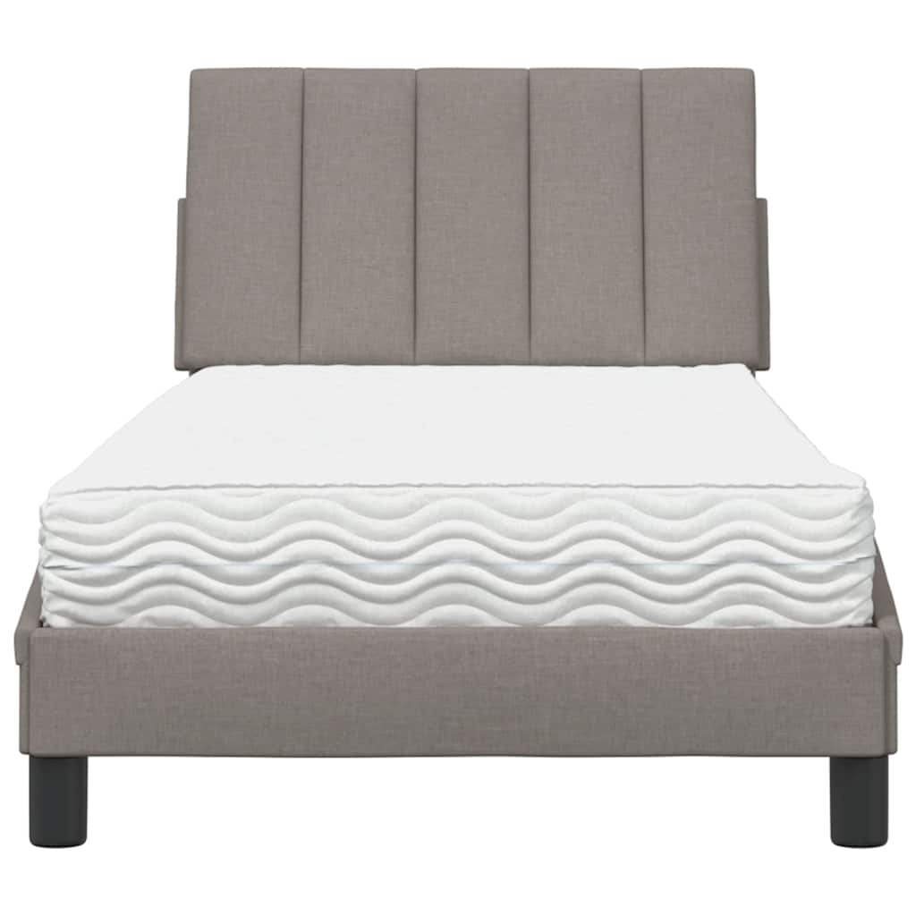vidaXL Bed met matras "Hanko" stof taupe 90x200 cm, foto 4
