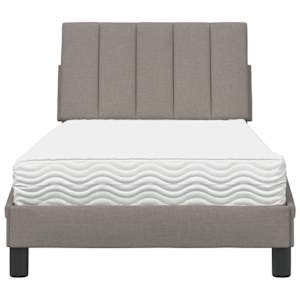 Postel s matrací Hanko taupe 90 x 200 cm textil - obrázek 5