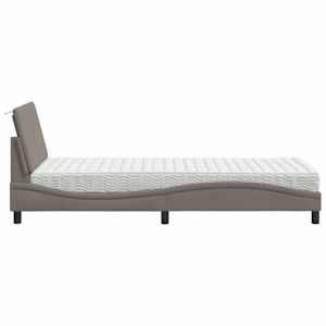 Postel s matrací Hanko taupe 90 x 200 cm textil - obrázek 6