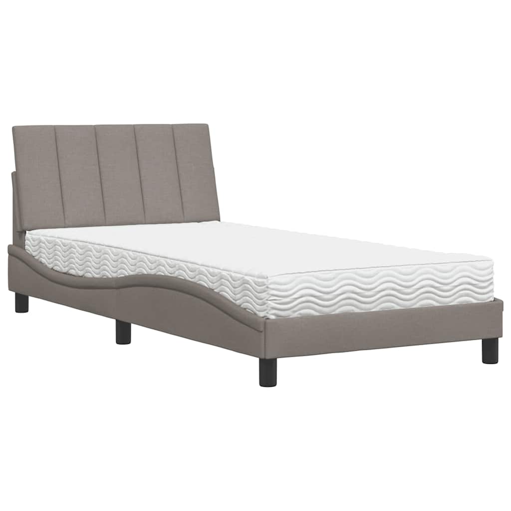 vidaXL Bed met matras "Hanko" stof taupe 100x200 cm, foto 3