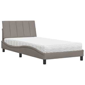 Postel s matrací Hanko taupe 100 x 200 cm textil - obrázek 2