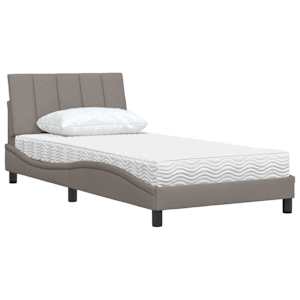 Postel s matrací Hanko taupe 100 x 200 cm textil - obrázek 4