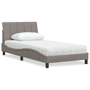 Postel s matrací Hanko taupe 100 x 200 cm textil - obrázek 1
