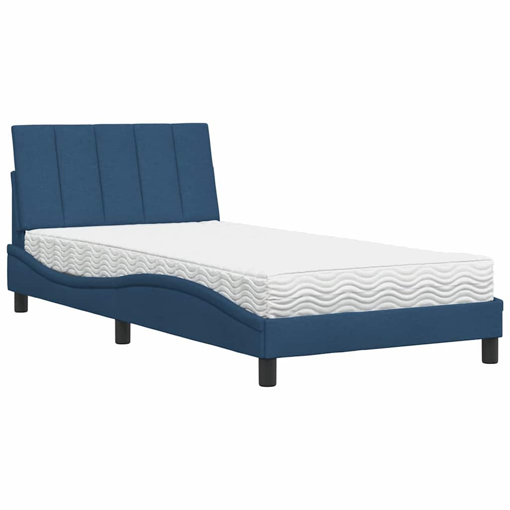 vidaXL Postel s matrací modrá 100 x 200 cm textil