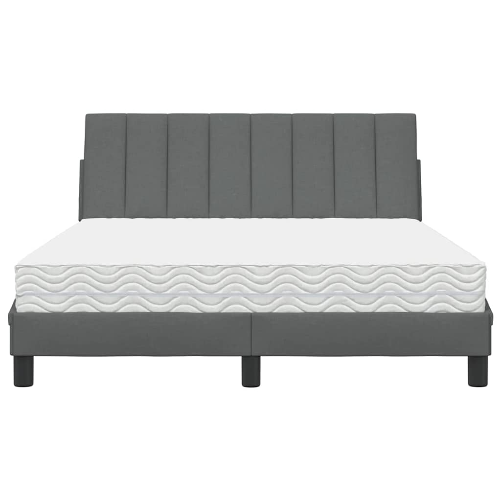 vidaXL Bed met matras "Hanko" stof donkergrijs 120x200 cm grijs, foto 4