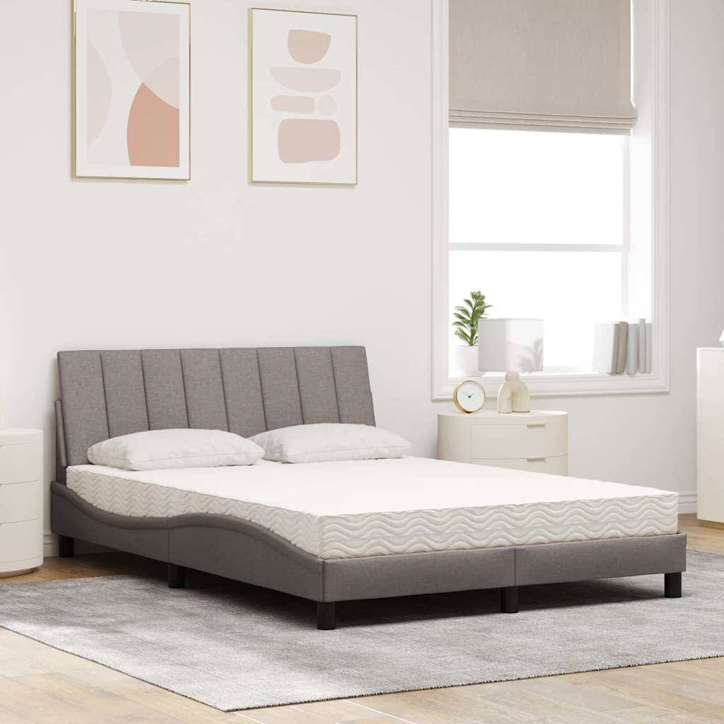 vidaXL Bed met matras "Hanko" stof taupe 120x200 cm, foto 2