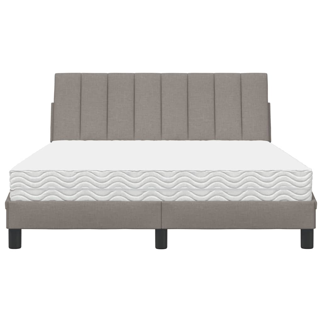 vidaXL Bed met matras "Hanko" stof taupe 120x200 cm, foto 4
