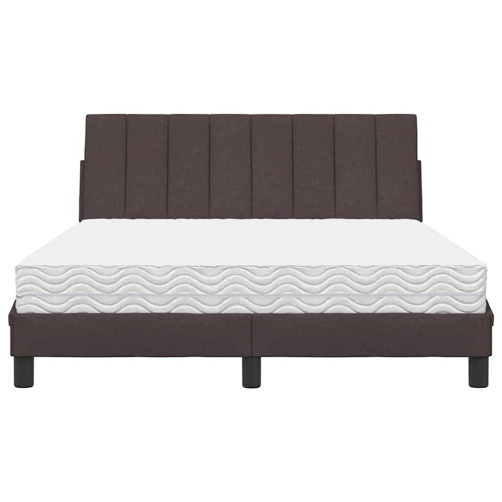 vidaXL Bed met matras "Hanko" stof donkerbruin 140x190 cm bruin, foto 4