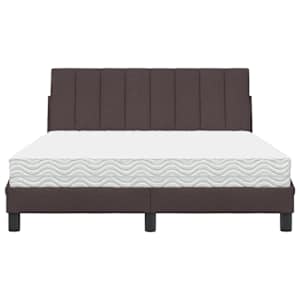 Postel s matrací Hanko tmavě hnědá 140 x 190 cm textil - obrázek 5