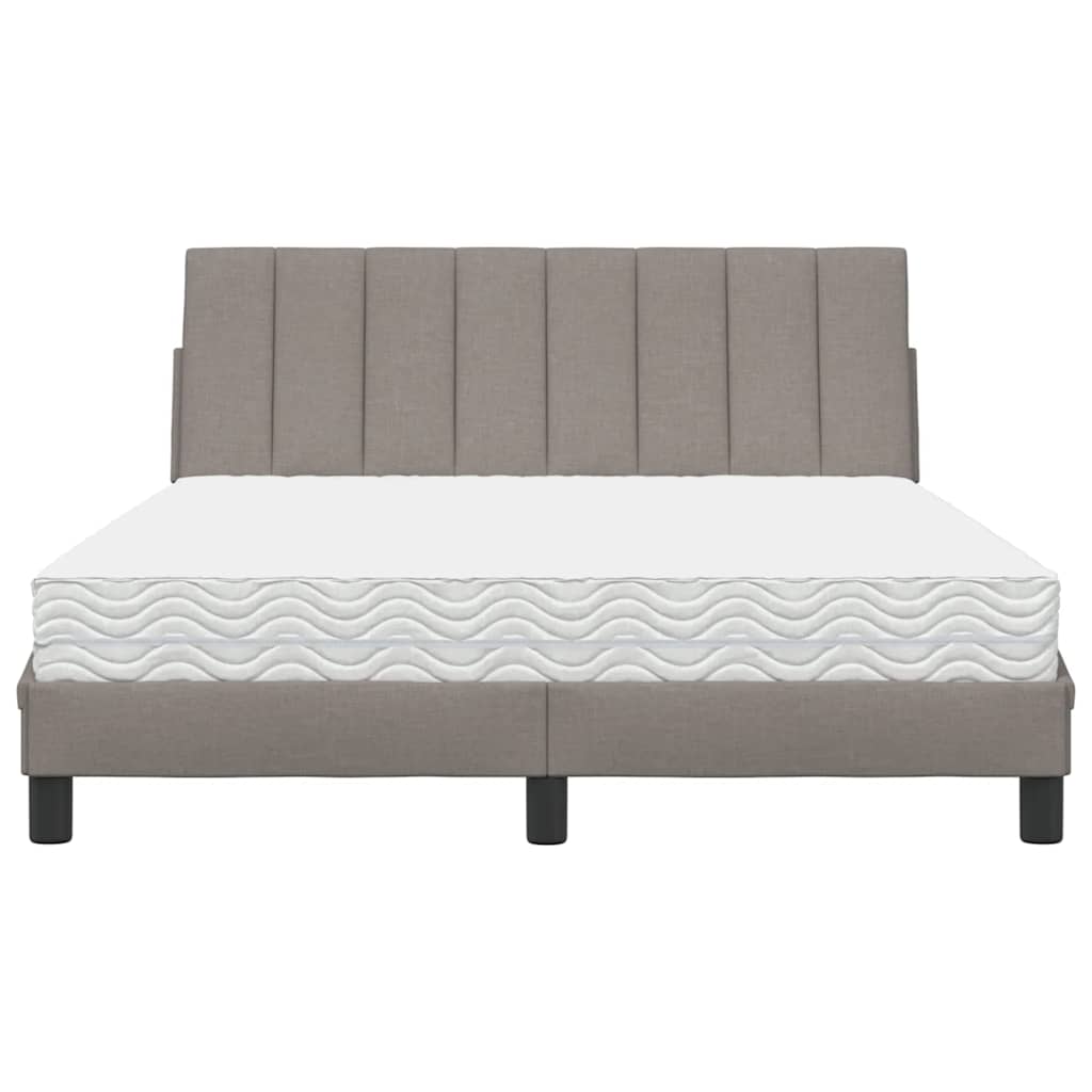 vidaXL Bed met matras "Hanko" stof taupe 140x190 cm, foto 4