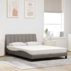 Postel s matrací Hanko taupe 140 x 190 cm textil - obrázek 3