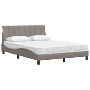 Postel s matrací Hanko taupe 140 x 190 cm textil - obrázek 4