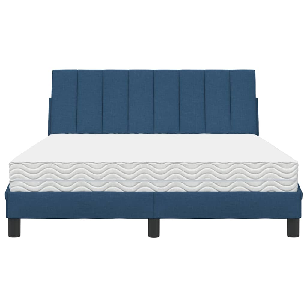 vidaXL Bed met matras "Hanko" stof blauw 140x190 cm, foto 4