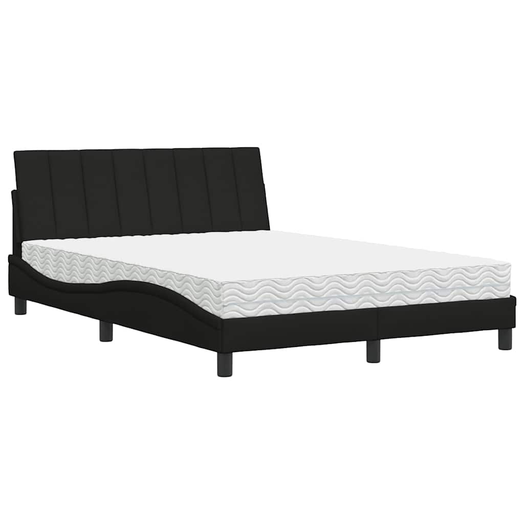 vidaXL Bed met matras "Hanko" stof zwart 140x200 cm, foto 3