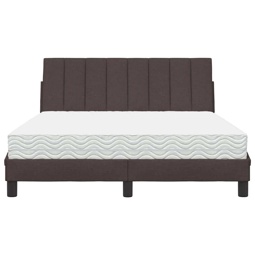 vidaXL Bed met matras "Hanko" stof donkerbruin 140x200 cm bruin, foto 4
