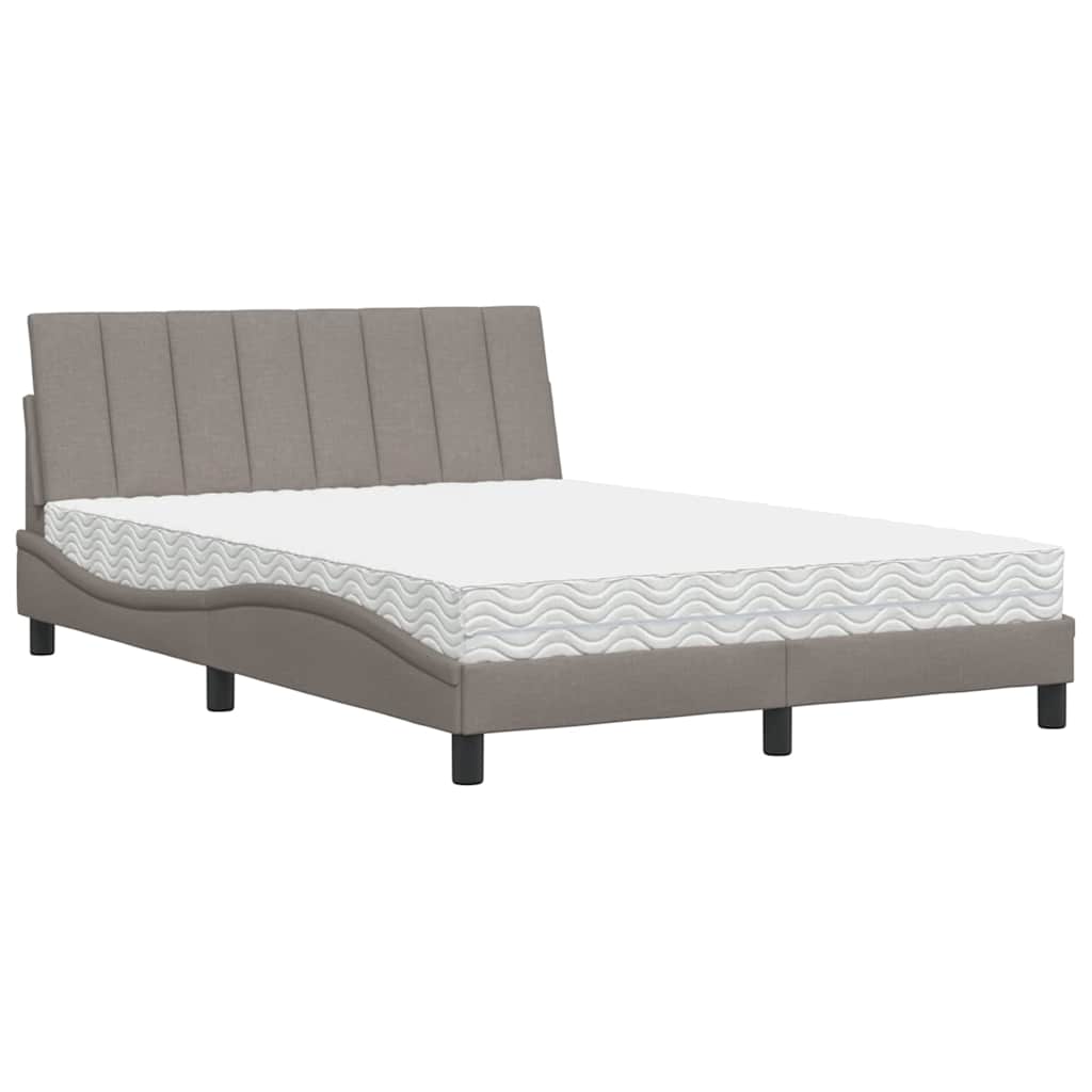 vidaXL Bed met matras "Hanko" stof taupe 140x200 cm, foto 3