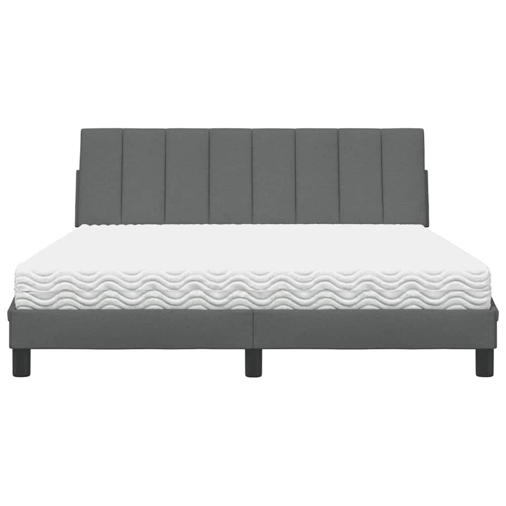 vidaXL Bed met matras "Hanko" stof donkergrijs 160x200 cm grijs, foto 4