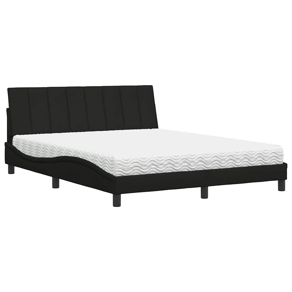 vidaXL Bed met matras "Hanko" stof zwart 160x200 cm, foto 3