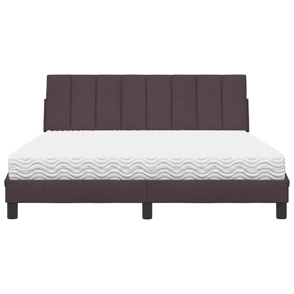 vidaXL Bed met matras "Hanko" stof donkerbruin 160x200 cm bruin, foto 4
