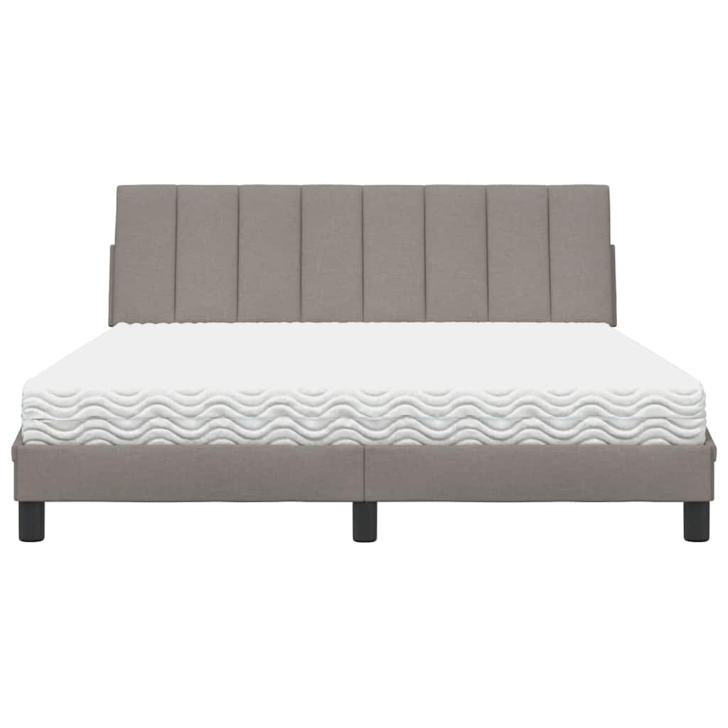 vidaXL Bed met matras "Hanko" stof taupe 160x200 cm, foto 4