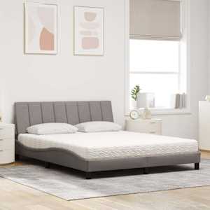 Postel s matrací Hanko taupe 160 x 200 cm textil - obrázek 3