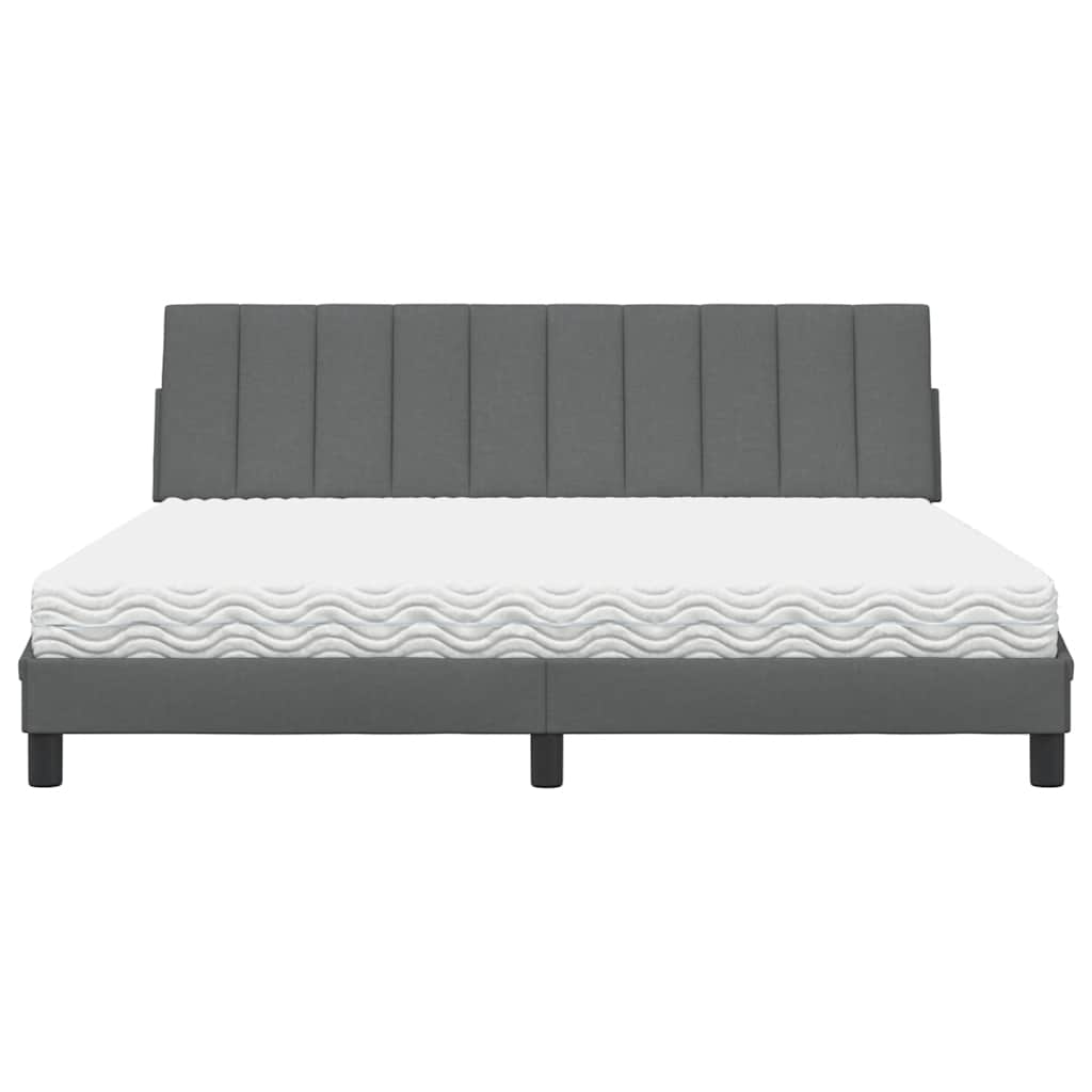 vidaXL Bed met matras "Hanko" stof donkergrijs 180x200 cm grijs, foto 4