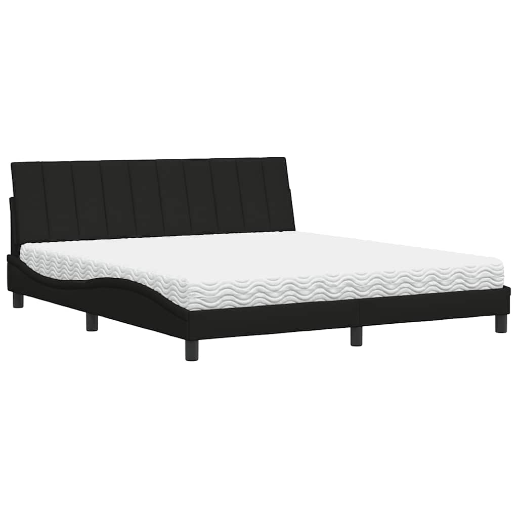 vidaXL Bed met matras "Hanko" stof zwart 180x200 cm, foto 3