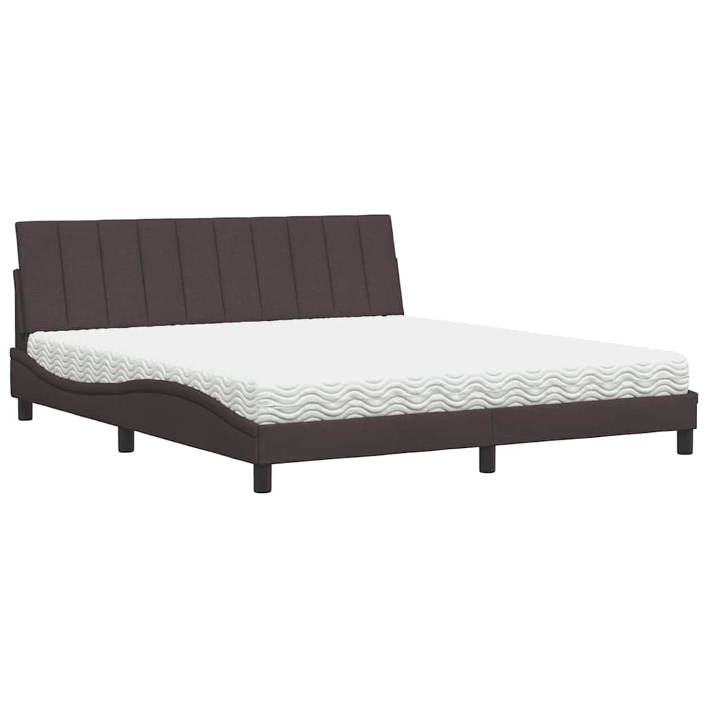 vidaXL Bed met matras "Hanko" stof donkerbruin 180x200 cm bruin, foto 3