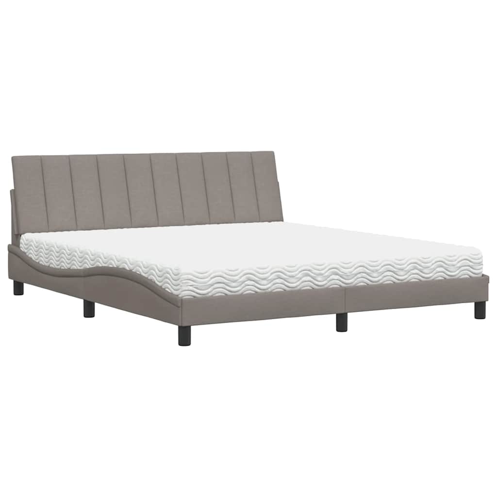 vidaXL Postel s matrací taupe 180 x 200 cm textil